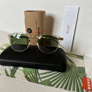 Garrett Leight HAMPTON SUN Champagne/Pure Green (CH/PGN) Sunglasses